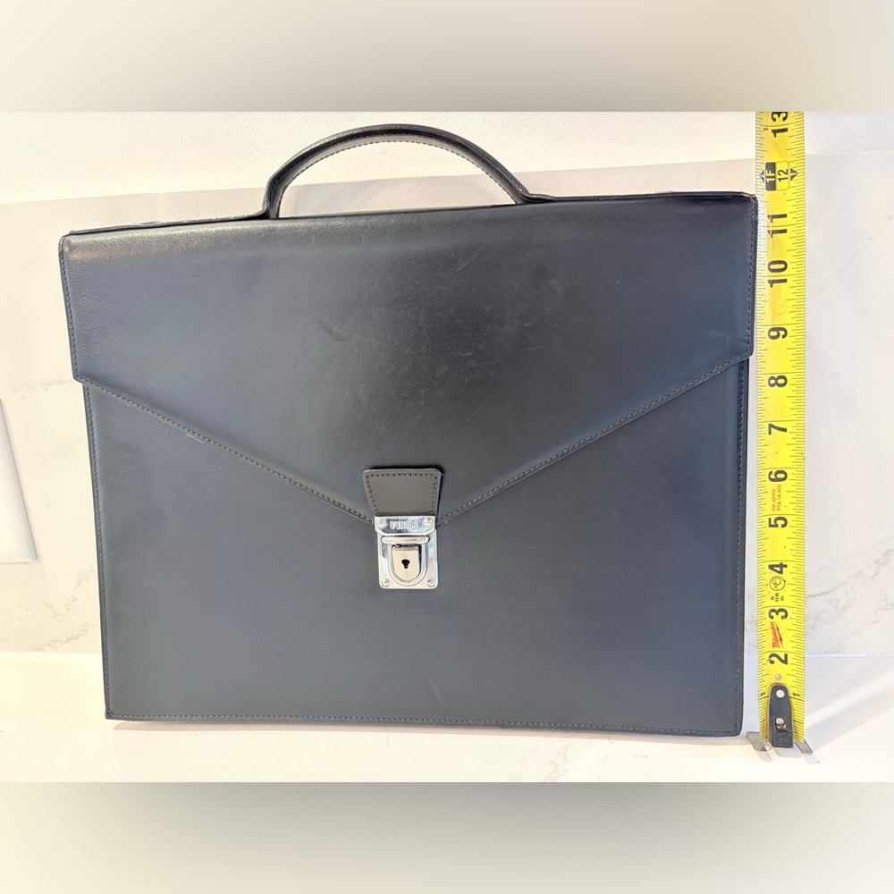 Fendi black leather briefcase